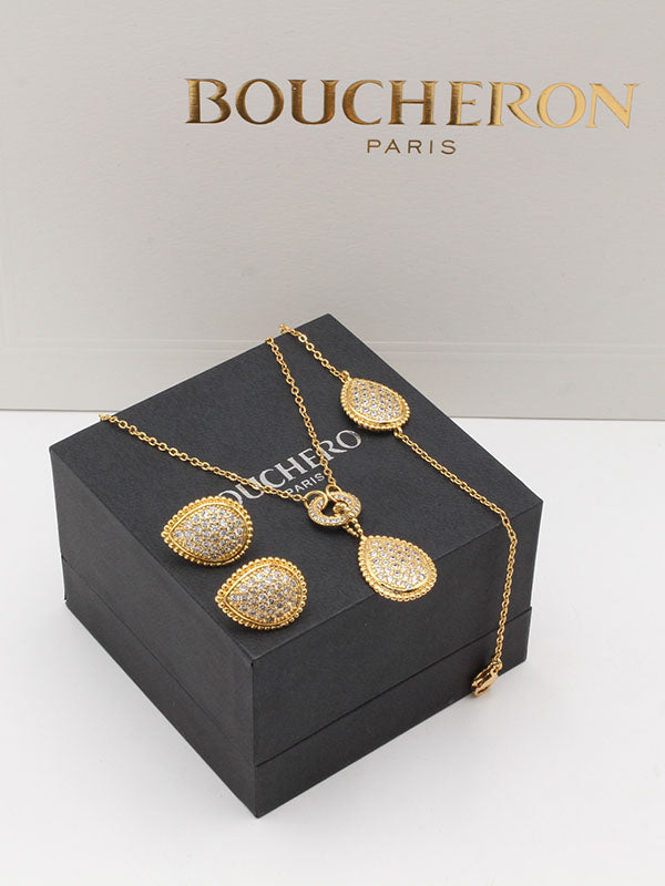 طقم بوشرون 3 قطع ناعم زركون اطقم bucheron
