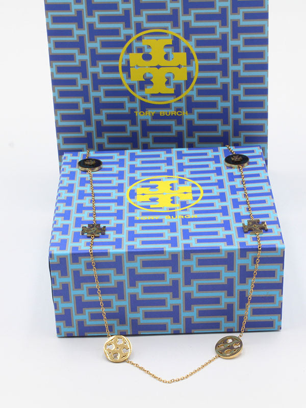 سلسال توري بورش طويل لوقو اسود سلسال tory burch