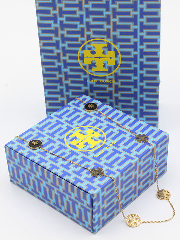 سلسال توري بورش طويل لوقو اسود سلسال tory burch