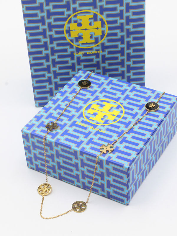 سلسال توري بورش طويل لوقو اسود سلسال tory burch