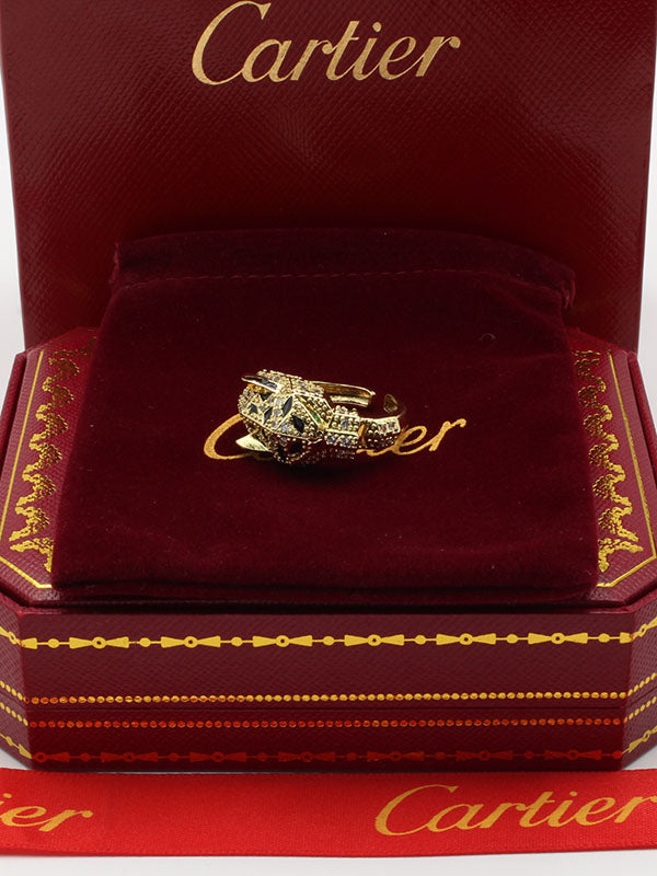 خاتم كارتير تايقر زركون قولد اند بلاك خواتم CARTIER