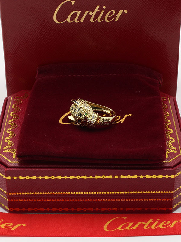 خاتم كارتير تايقر زركون قولد اند بلاك خواتم CARTIER
