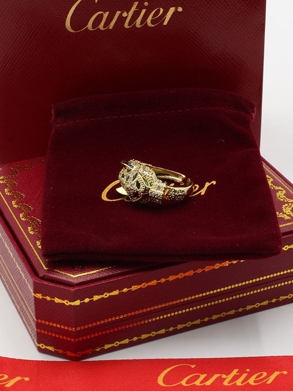 خاتم كارتير تايقر زركون قولد اند بلاك خواتم CARTIER