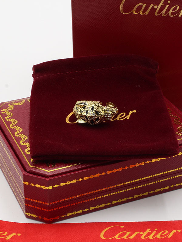 خاتم كارتير تايقر زركون قولد اند بلاك خواتم CARTIER
