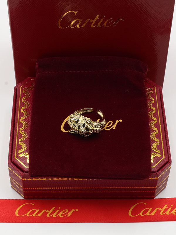 خاتم كارتير تايقر زركون قولد اند بلاك خواتم CARTIER