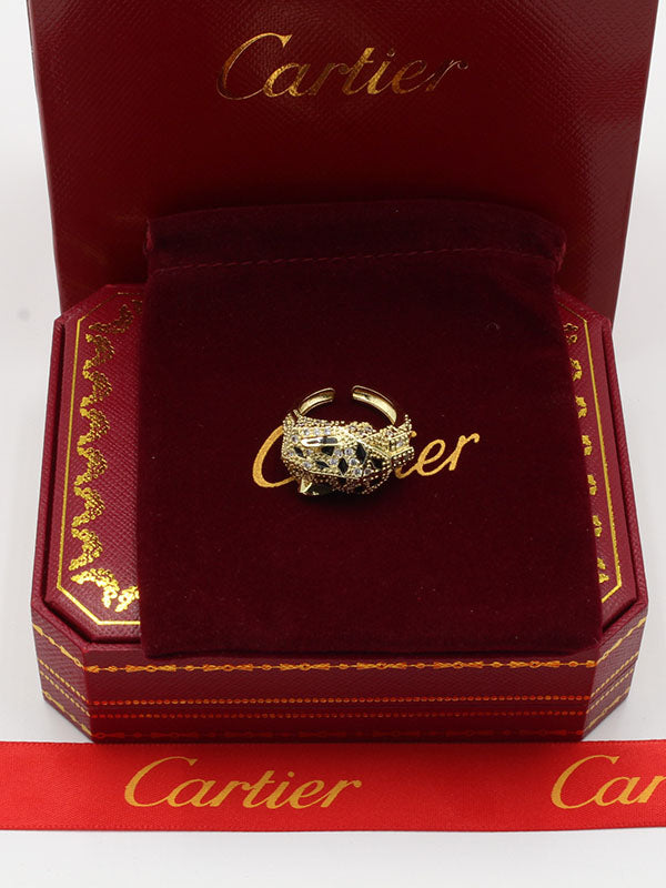 خاتم كارتير تايقر زركون قولد اند بلاك خواتم CARTIER ذهبي