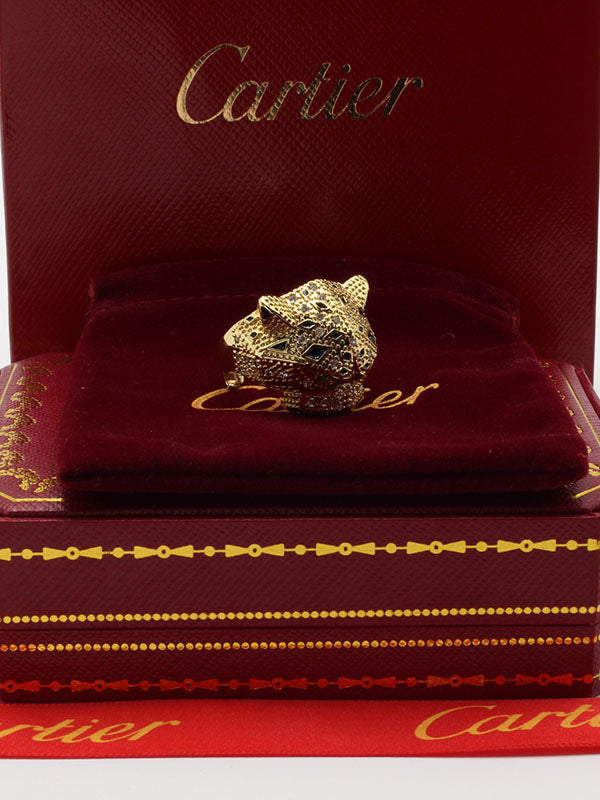 خاتم كارتير تايقر كبير ميتال خواتم CARTIER ذهبي