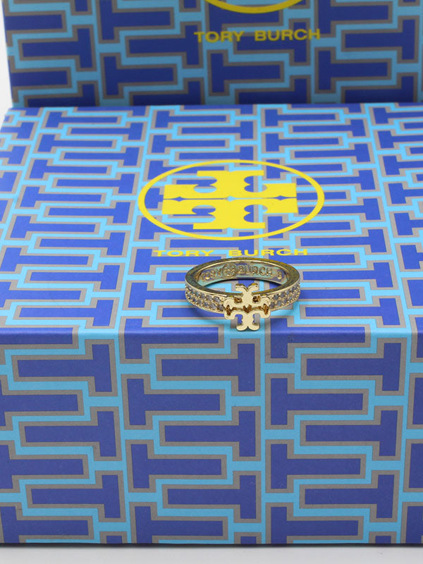 خاتم توري بورش لوقو زركون خواتم tory burch ذهبي 6