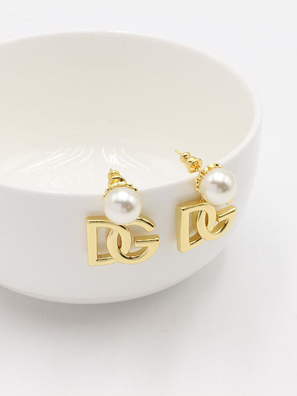 حلق دولتشي اند غابانا لولو ذهبي حلق Dolce&Gabbana