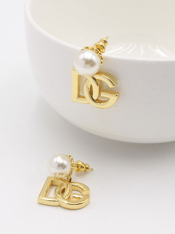 حلق دولتشي اند غابانا لولو ذهبي حلق Dolce&Gabbana