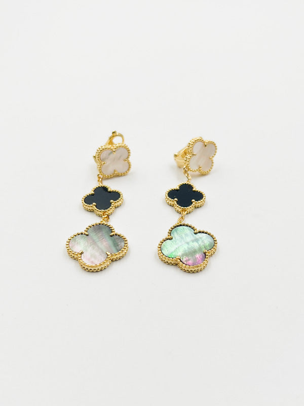 حلق فان كليف زركون طويل لوقو حلق van cleef ملون