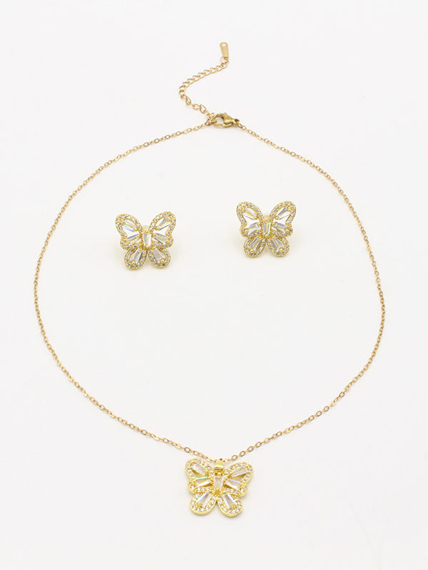 نص طقم زركون فراشة اطقم new