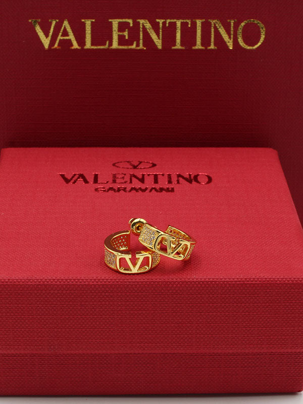حلق فالنتينو زركون لوقو حلق VALENTINO ذهبي