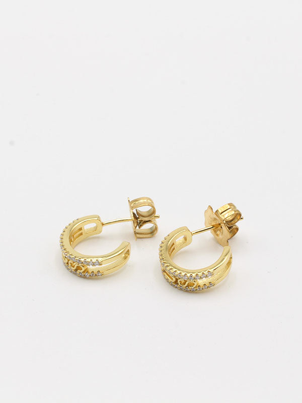 حلق توس كيرف صغير زركون حلق دبدوب ذهبي