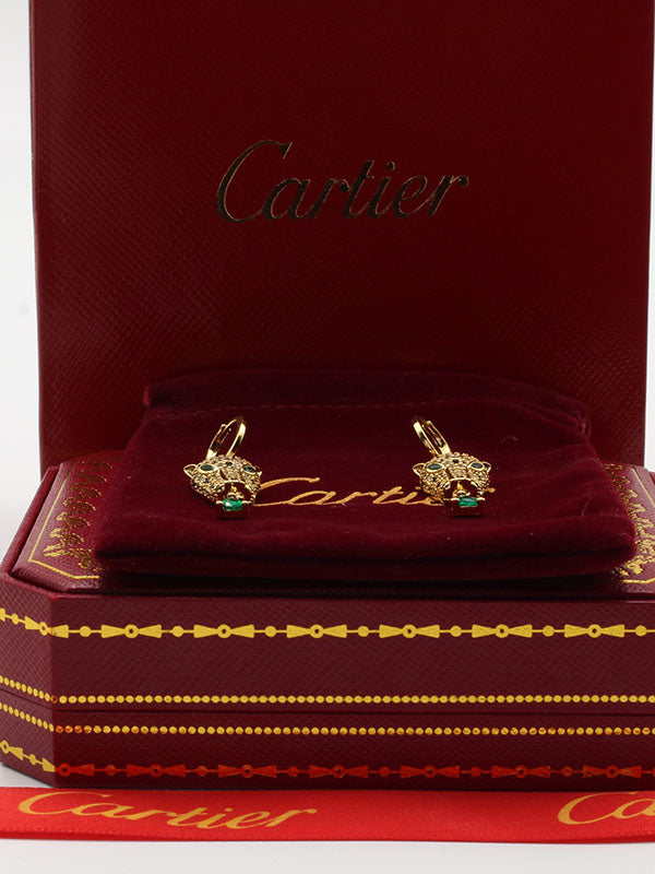 حلق كارتير تايقر زركون اخضر حلق CARTIER