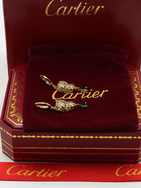 حلق كارتير تايقر زركون اخضر حلق CARTIER