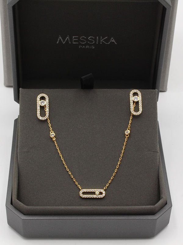 طقم ميسيكا 2 قطع ناعم زركون اطقم messika