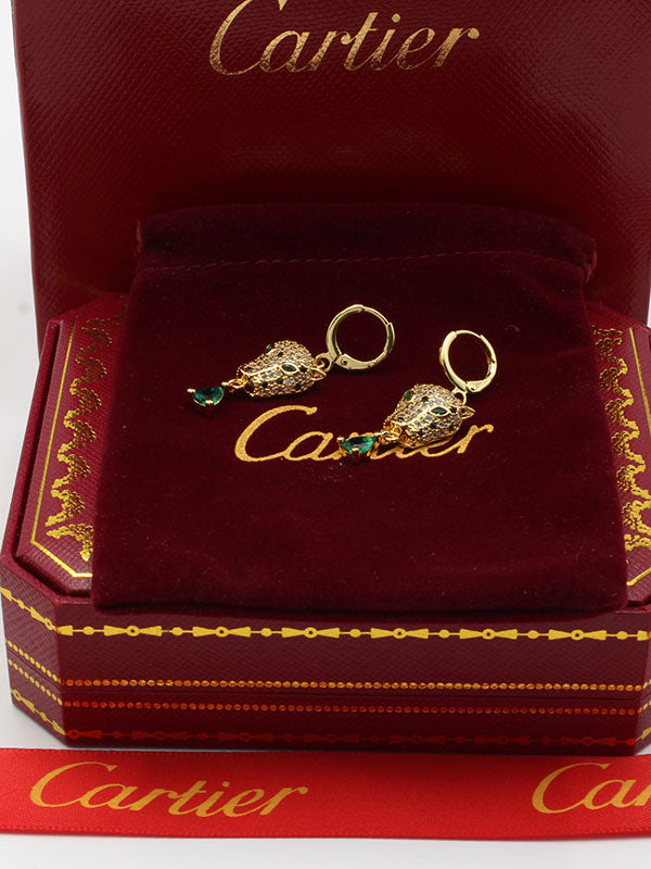 حلق كارتير تايقر زركون اخضر حلق CARTIER