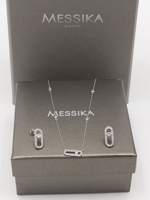 طقم ميسيكا 2 قطع ناعم زركون اطقم messika