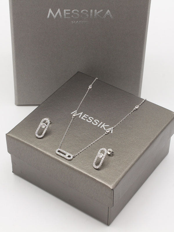 طقم ميسيكا 2 قطع ناعم زركون اطقم messika