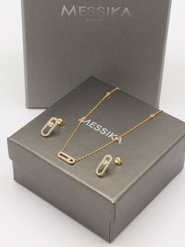 طقم ميسيكا 2 قطع ناعم زركون اطقم messika
