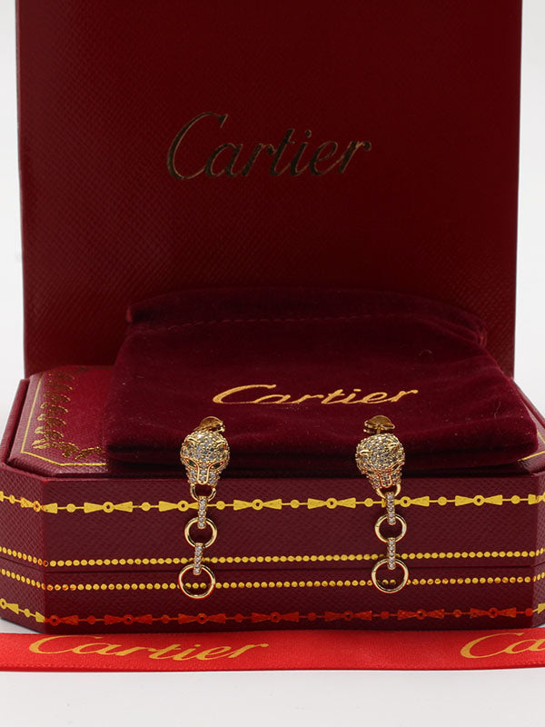 حلق كارتير تايقر زركون سيركلز حلق CARTIER ذهبي