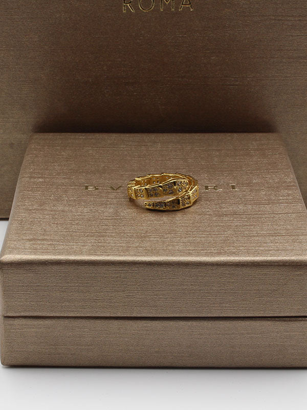 خاتم بولغاري زركون سنيك خواتم bvlgari ذهبي