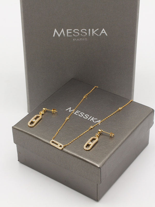 طقم ميسيكا 2 قطع سمبل زركون اطقم messika