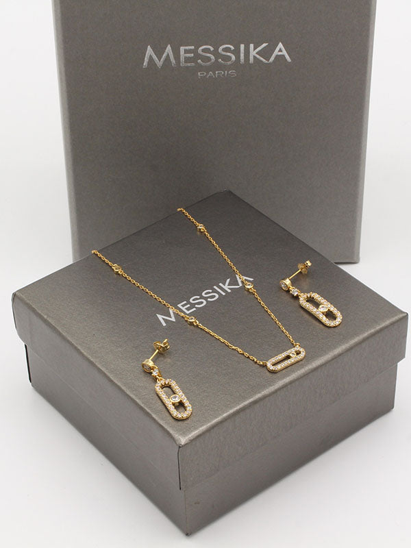 طقم ميسيكا 2 قطع سمبل زركون اطقم messika
