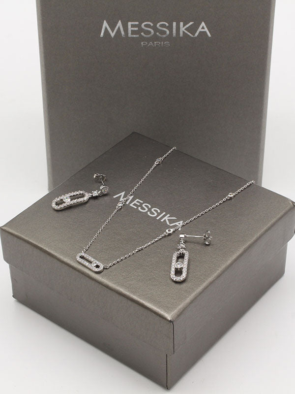 طقم ميسيكا 2 قطع سمبل زركون اطقم messika