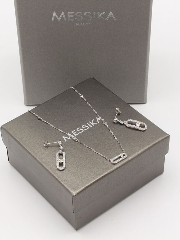 طقم ميسيكا 2 قطع سمبل زركون اطقم messika