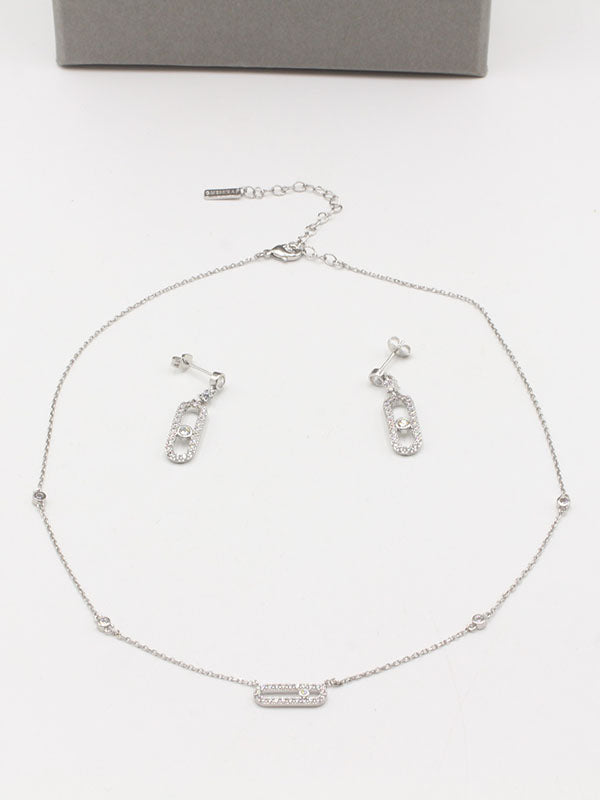 طقم ميسيكا 2 قطع سمبل زركون اطقم messika