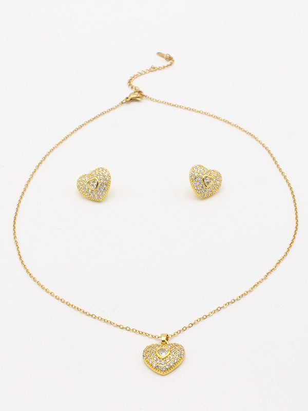 نص طقم زركون قلب اطقم new