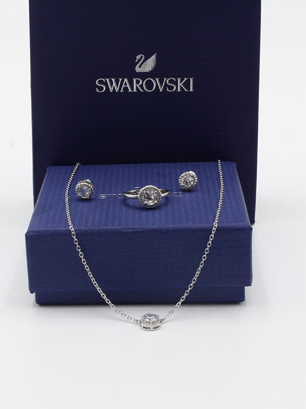 طقم سواروفسكي زركون اطقم Swarovski فضي 6