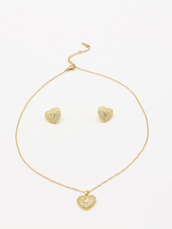 نص طقم زركون قلب اطقم new