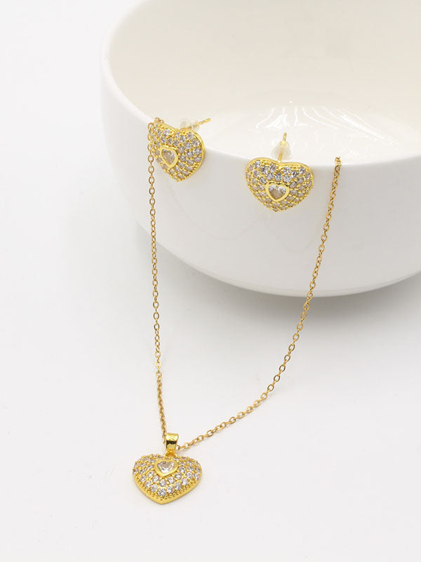 نص طقم زركون قلب اطقم new