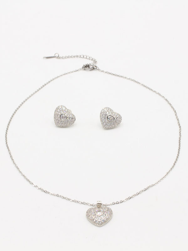 نص طقم زركون قلب اطقم new