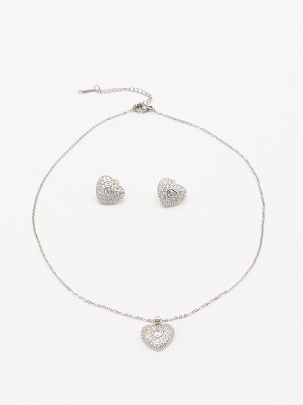 نص طقم زركون قلب اطقم new