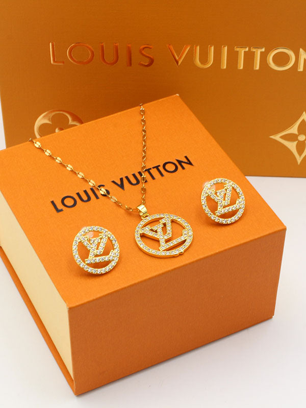 طقم لويس فيتون زركون مدور نص طقم اطقم louis vuitton