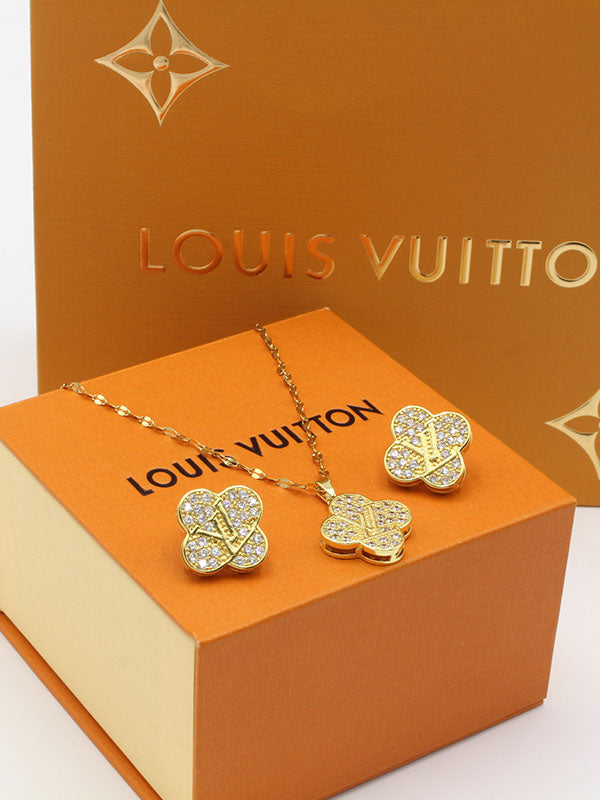 طقم لويس فيتون زركون نص طقم اطقم louis vuitton