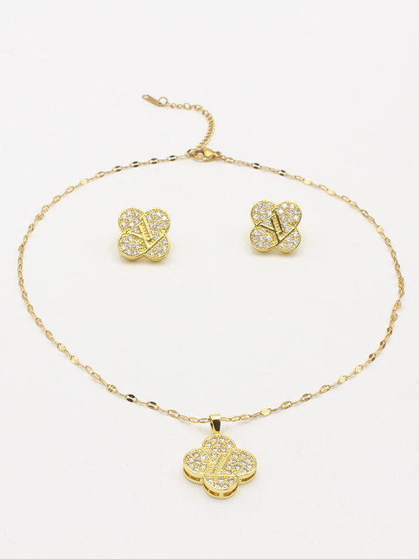 طقم لويس فيتون زركون نص طقم اطقم louis vuitton ذهبي