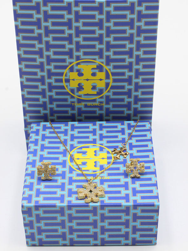 طقم توري بورش زركون ذهبي لوقو اطقم tory burch