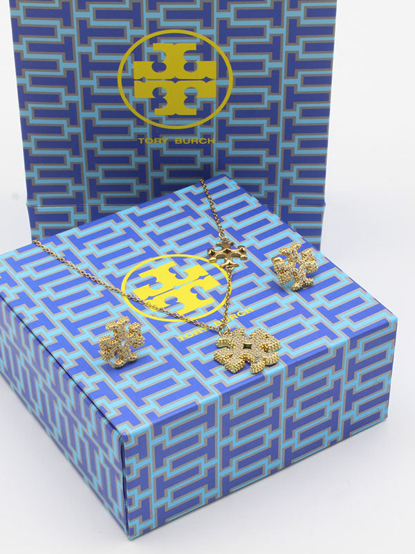 طقم توري بورش زركون ذهبي لوقو اطقم tory burch