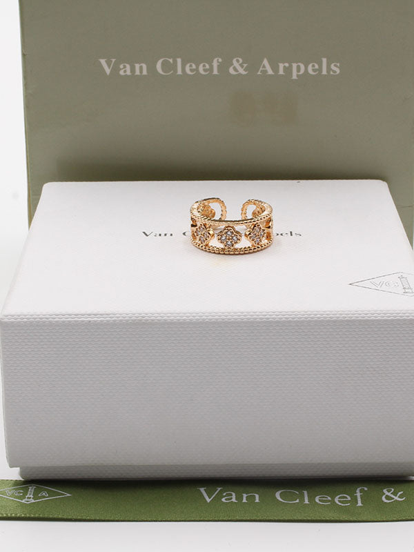 دبله فان كليف زركون ذهبي خواتم van cleef