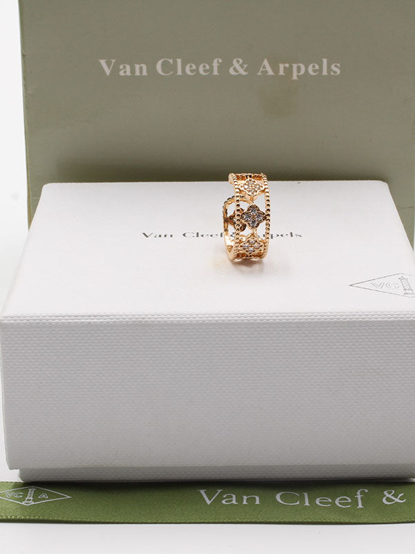 دبله فان كليف زركون ذهبي خواتم van cleef