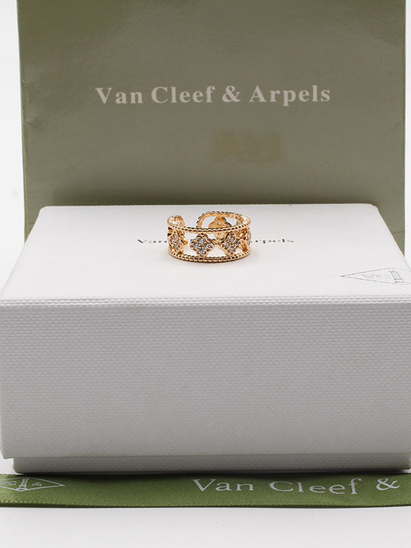 دبله فان كليف زركون ذهبي خواتم van cleef