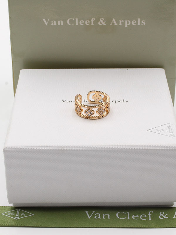 دبله فان كليف زركون ذهبي خواتم van cleef