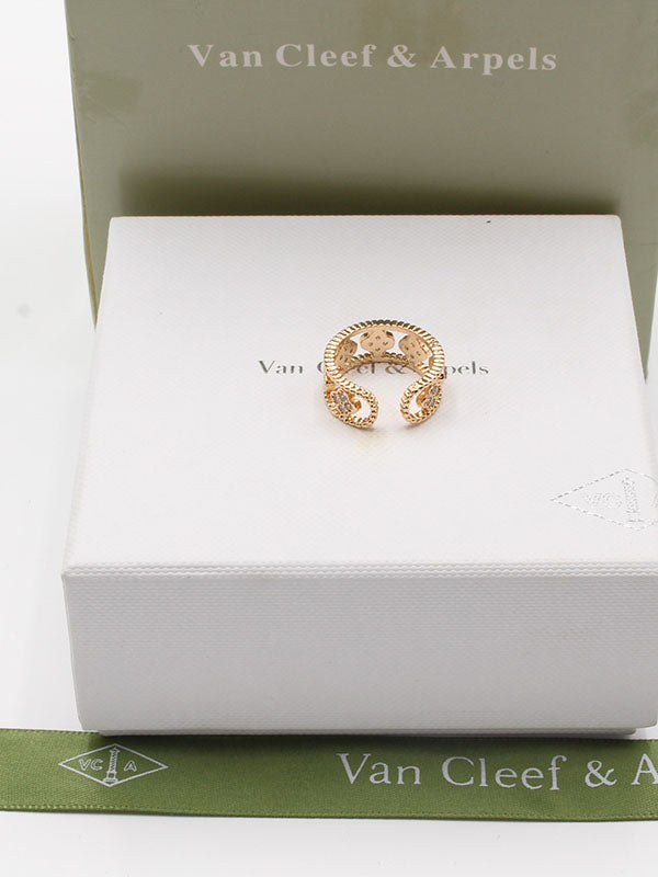 دبله فان كليف زركون ذهبي خواتم van cleef