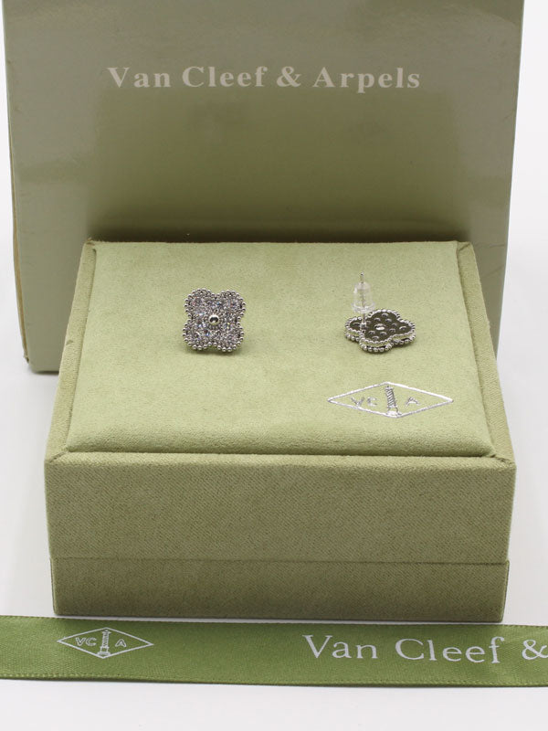 حلق فانكليف زركون فضي وذهبي حلق van cleef