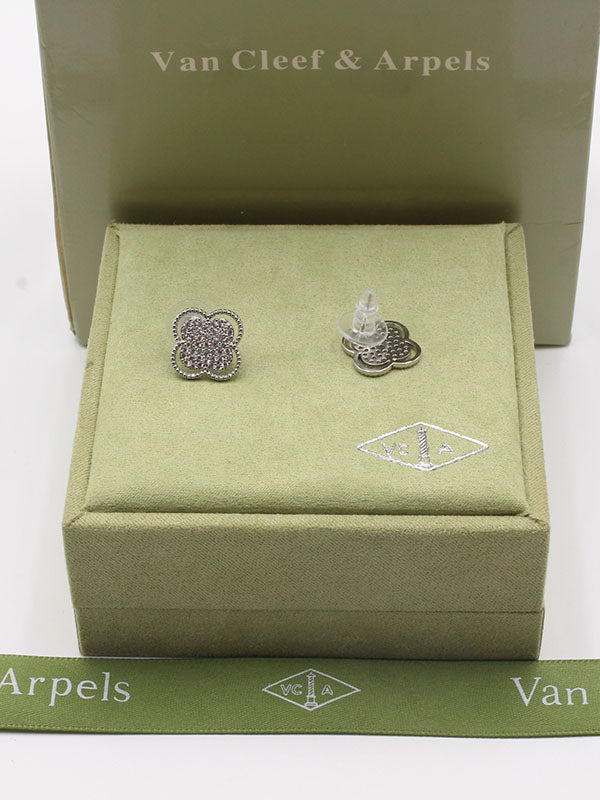 حلق فان كليف زركون فضي حلق van cleef